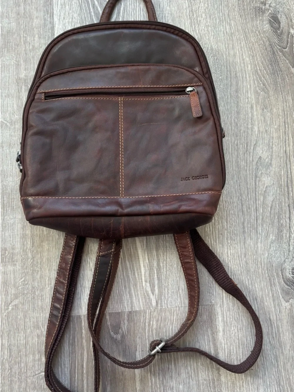 Jack Rogers Brown Leather Mini Backpack